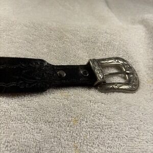 Brushy Creek men's western tooled belt size 38 Worn Spots Shown In Photos Black